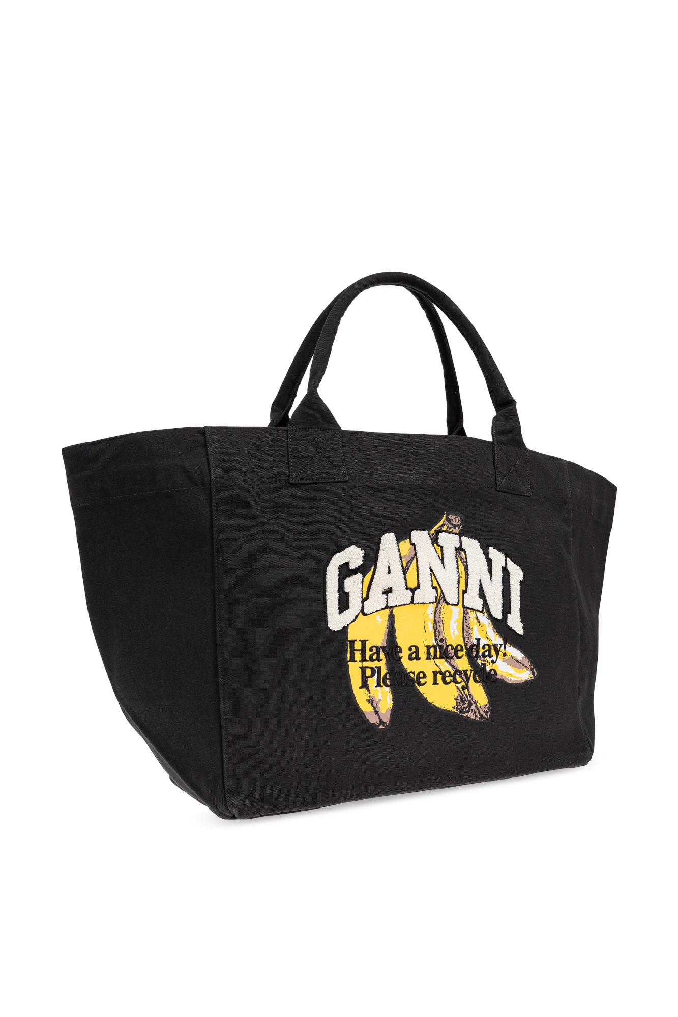 トートバッグ Ganni Borsa Shopping Xxl In Cotone Organico Black Shopper bag XXL Ganni - Vitkac AS